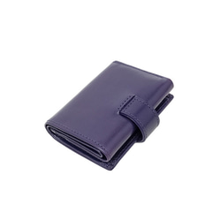 【OMC】義大利植鞣革5卡1照直式牛皮小短夾(95164紫色) 第8張的照片