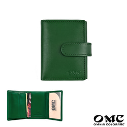 【OMC】義大利植鞣革5卡1照直式牛皮小短夾(95164綠色) 第1張的照片