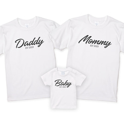 家族Tシャツ 3枚セット マタニティ ニューボーンフォト ファミリーTシャツ Daddy Mommy Baby F02 1枚目の画像