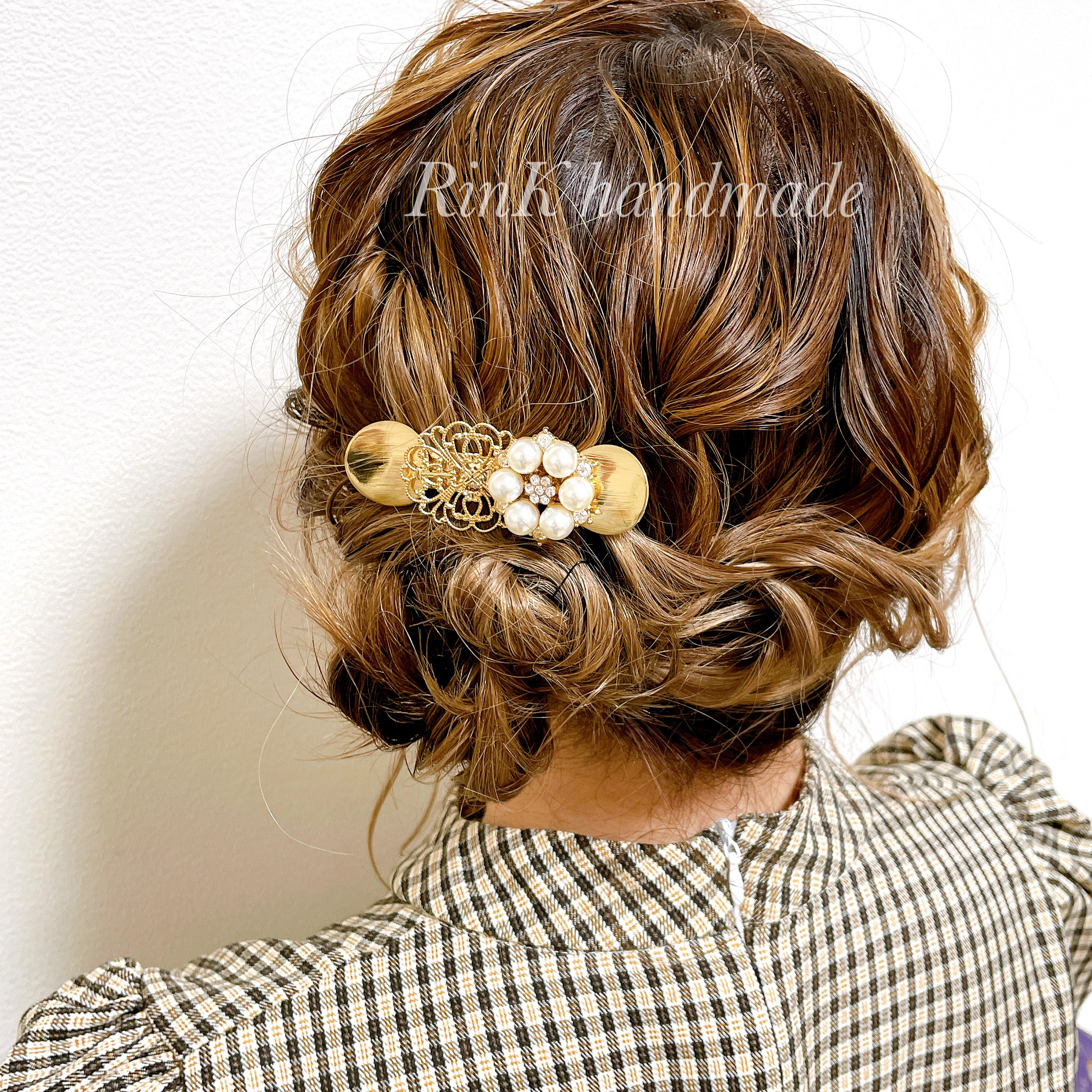 acca ホワイト・ゴールド ヘアクリップ