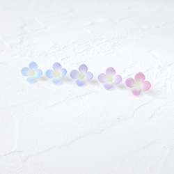 【再販】５色紫陽花の小さなピアス・イヤリング 3枚目の画像