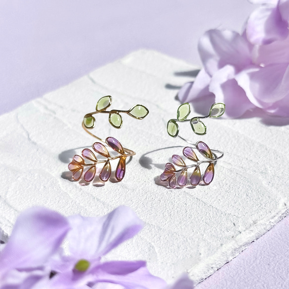 Twisted Flower- Wisteria 藤のワイヤーリング(フォークリング) 指輪