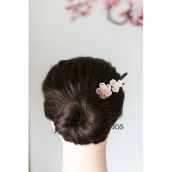 桜 天然石ローズクォーツ かんざし 木製 檀木 簪 ヘアアクセサリー　髪飾り 10枚目の画像