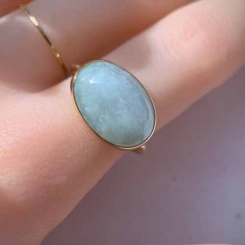 受注製作】大粒 翡翠のリング（真鍮・silver） 指輪・リング