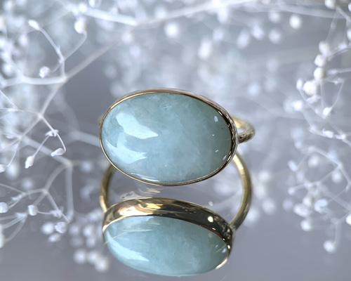 受注製作】大粒 翡翠のリング（真鍮・silver） 指輪・リング サプタ