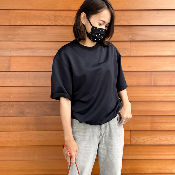 UVカットソー　Tシャツ　【ネイビー】　細見え　体型カバー　アウトドア　オーバーサイズ 2枚目の画像