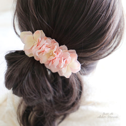 Floral barrette -peach pink 第2張的照片