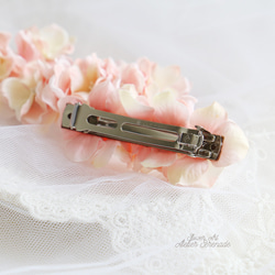 Floral barrette -peach pink 第5張的照片