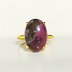 再販11 ブラッドストーン 大粒リング11号 天然石 指輪・リング momo