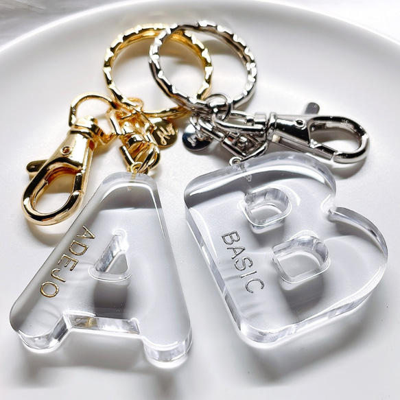 お名前・イニシャル】透明♡clear♡アルファベットチャーム