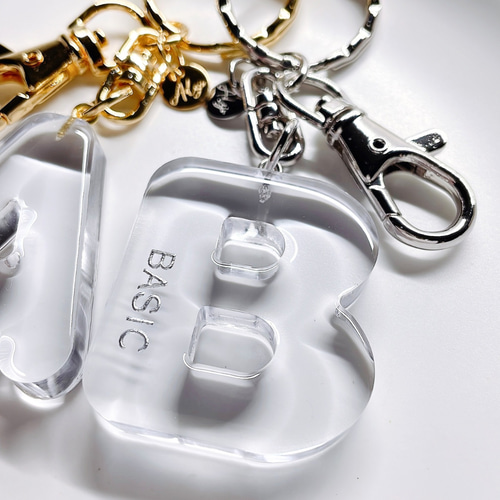 お名前・イニシャル】透明♡clear♡アルファベットチャーム