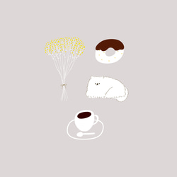 コーヒーフラワードーナツと猫 スマホケース 3枚目の画像