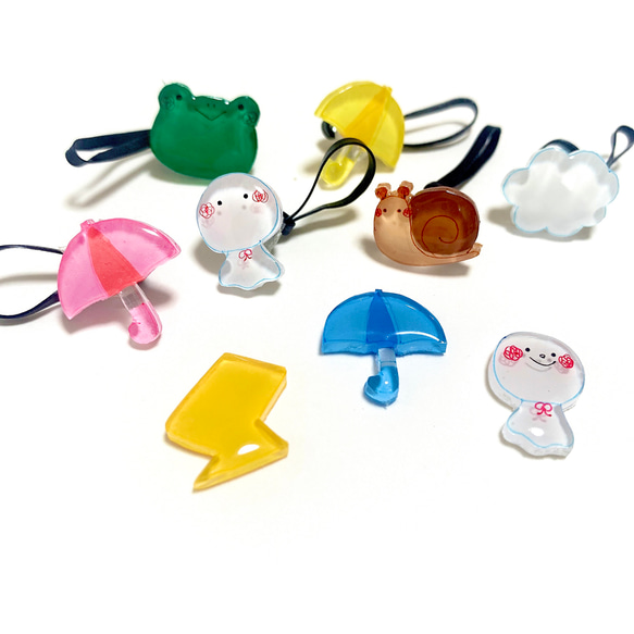 梅雨カエル☆ベビーヘアクリップヘアゴム