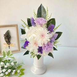 仏花 プリザーブドフラワー 紫とことね菊 一対 専用 仏花 プリザーブド