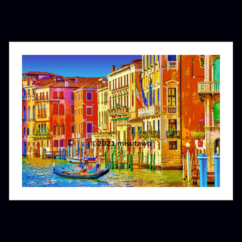 アートポスター】イタリア ヴェネツィアの街角（作品No.183） 写真