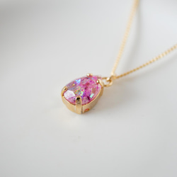 Small Drop Bijoux 項鍊蕾絲花朵粉色（14kgf多變）N-383 第4張的照片