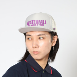 ロゴメッシュキャップ（レコードワッペン）　グレー　F　ユニセックス　夏　WATERFALL　2021SS 復刻商品 1枚目の画像