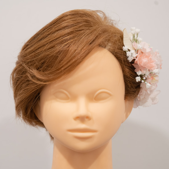 【ショートヘアーやベリーショートの花嫁様に】桜（さくら）のヘッドドレスJ ボンネ風ヘッドパーツ 春の前撮り・結婚式髪飾り 7枚目の画像