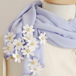 [Resale] OYA Chiffon shawl [DAISY] Pale Iris 第2張的照片