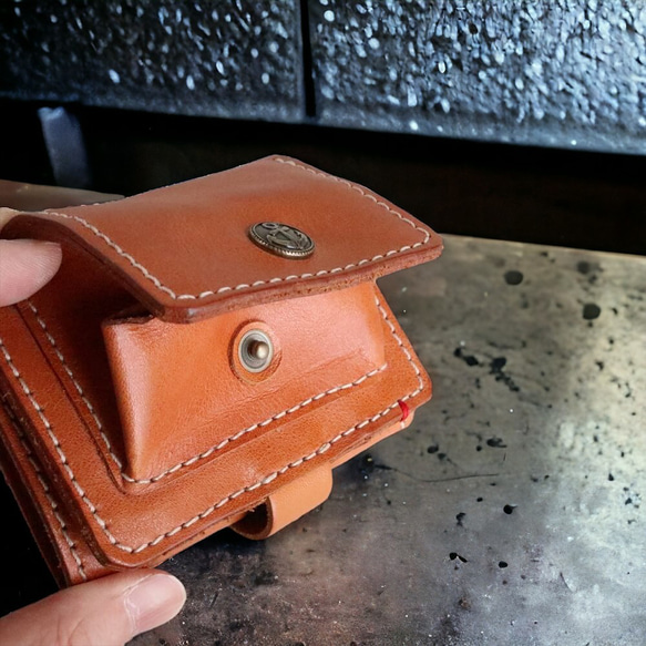 /送料無料/　ポケットin三つ折り財布 男性に人気のコンパクトなミニ財布　●糸色変更無料　●名入れ有料　g-13 8枚目の画像