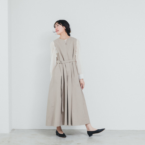 美品✨エブール リネンロングワンピース ガウン チェック ベルト付き ブルー M 美品✨エブール リネンロングワンピース ガウン チェック ベルト