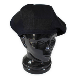 ブラックデニムのパッチワークベレー帽 3枚目の画像