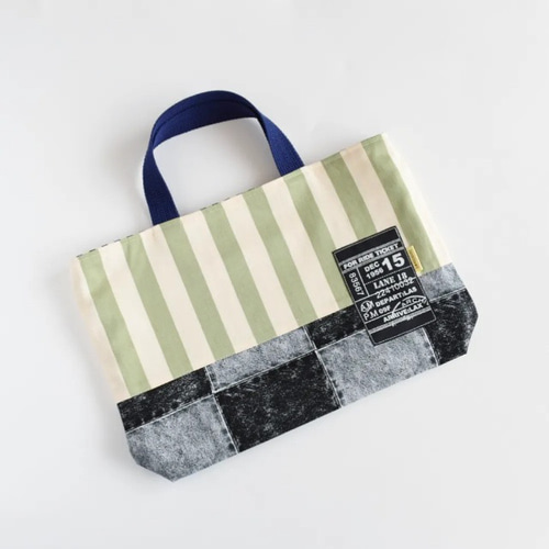 クールなポケットいっぱいお道具袋♪【ブラックデニムパッチ