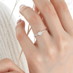 ✿胸キュンフラワーシルバーリング✿R3772 3枚目の画像