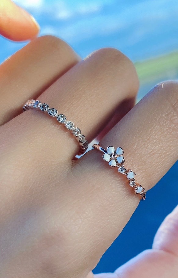 ✿胸キュンフラワーシルバーリング✿R3772 11枚目の画像