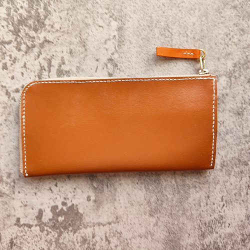 ヌメ革】たっぷり収納♪L字型ミディアムウォレット【長財布/コンパクト