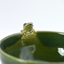 子ガエルが覗き込むお茶碗 4枚目の画像