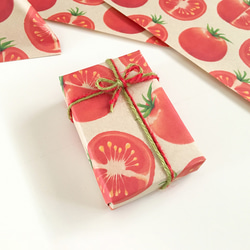 トマトの包装紙〈10枚入〉A4サイズ ラッピング デザインペーパー ブックカバー 野菜 トマト グッズ 紙雑貨 おしゃれ 7枚目の画像