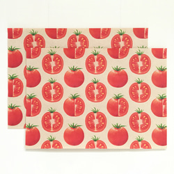 トマトの包装紙〈10枚入〉A4サイズ ラッピング デザインペーパー ブックカバー 野菜 トマト グッズ 紙雑貨 おしゃれ 2枚目の画像