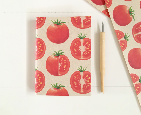 トマトの包装紙〈10枚入〉A4サイズ ラッピング デザインペーパー ブックカバー 野菜 トマト グッズ 紙雑貨 おしゃれ 5枚目の画像