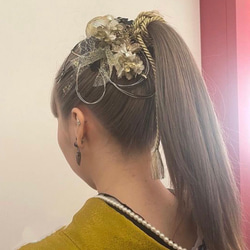 人気♡水引6本×金箔シート×2　成人式　髪飾り　卒業式　ウェディング　振袖　成人式髪飾り　水引金箔 8枚目の画像