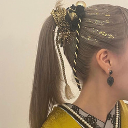 人気♡水引6本×金箔シート×2　成人式　髪飾り　卒業式　ウェディング　振袖　成人式髪飾り　水引金箔 7枚目の画像