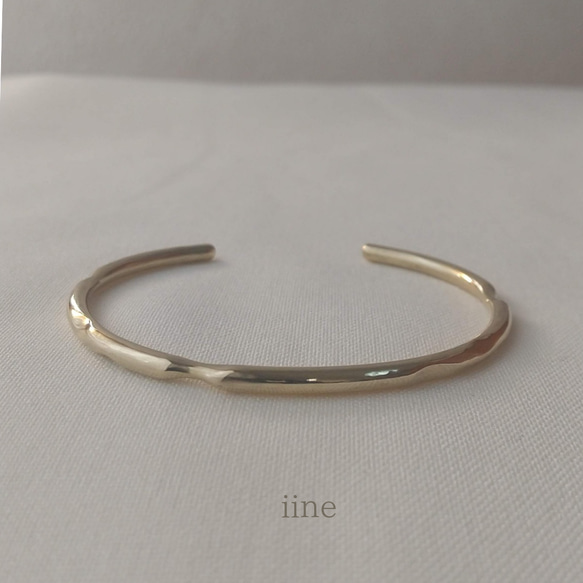 角度によって印象変化*ほどよい太さの*真鍮バングル    #3 7枚目の画像