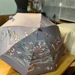 ハンドメイド　着物から作った日傘　朱夏 着物から作った日傘 朱夏 | iichi 日々の暮らしを心地よくする