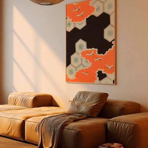 NO.139】鶴の日本画アートポスター☆和室インテリア和柄お正月和モダン