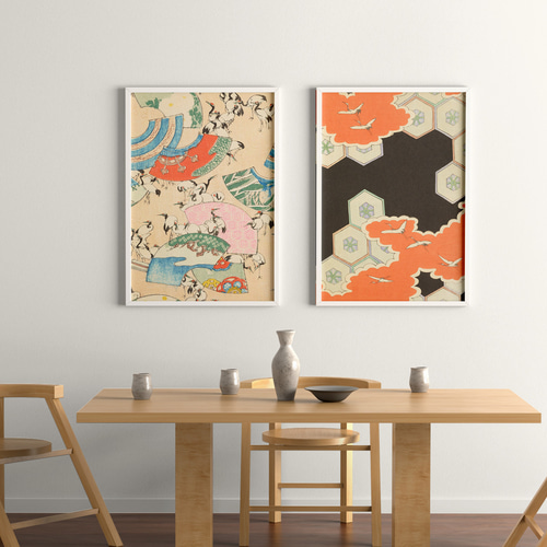 NO.139】鶴の日本画アートポスター☆和室インテリア和柄お正月和モダン