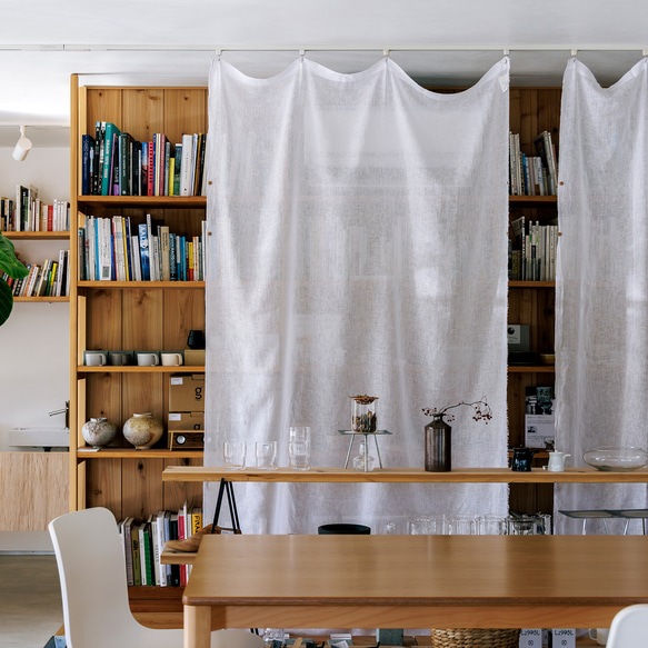 KURASIKU 自然素材カーテン きなり リネン W150×H140 １枚 自然素材 麻 リネン100％ カーテン「ナグ きなり」 オシャレ