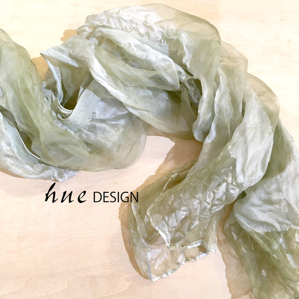 スカーフ手染めシルク カラー2種類 ふわふわフリルストール silk ギフト パーティー 送料無料 8枚目の画像