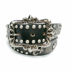 スタッズ メンズ カジュアルベルト 本革 鋲付き バイカー ロック系