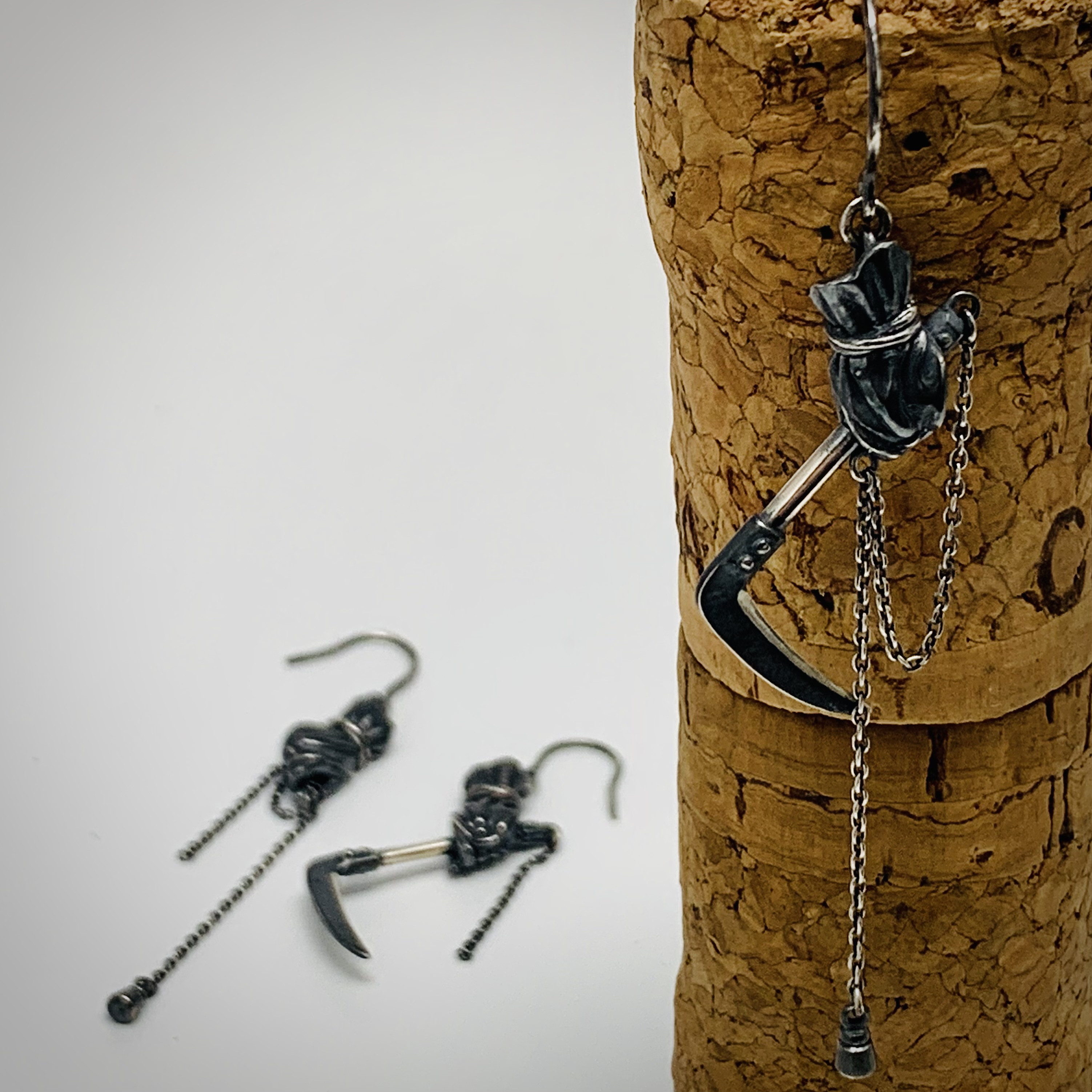 『 忍 の籠手 』ピアス　鎖鎌  〜sv925〜