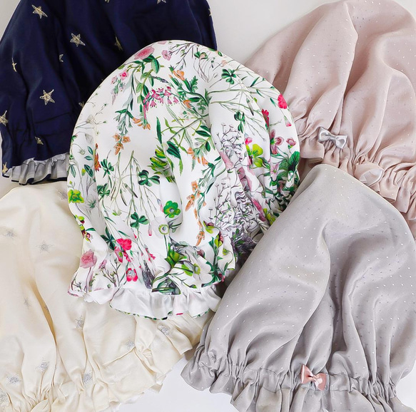 雜誌上非常受歡迎的[2件] | 可水洗的國產絲綢睡帽 | 2件套可供選擇 | 日本製造的絲綢睡帽 第7張的照片