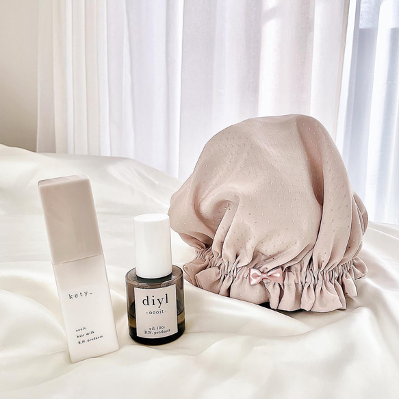 雜誌上非常受歡迎的[2件] | 可水洗的國產絲綢睡帽 | 2件套可供選擇 | 日本製造的絲綢睡帽 第10張的照片
