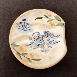 【清水焼】鳥獣戯画　豆皿箸置き5客セット 6枚目の画像