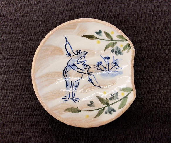 【清水焼】鳥獣戯画　豆皿箸置き5客セット 2枚目の画像