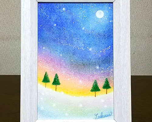 祝福の夜　ハンドメイドパステル画　絵画アート原画 祝福の夜 ハンドメイドパステル画 絵画アート原画