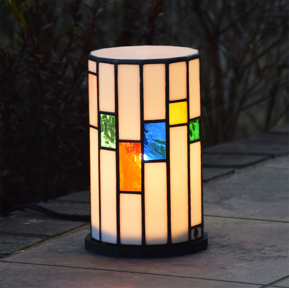 ガーデンライト ランタン 2 屋外用 防雨タイプ ステンドグラス